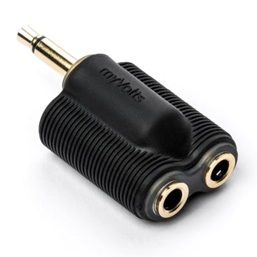 myVolts Halo Mult, male mono mini jack to 2 x female mono mini jack port duplicator with LEDs