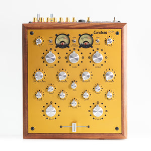 Condesa Lucia X Fader 2 Channel Rotary Mixer w/ Flight Case + PSU - Gold Faceplate & Silver Aluminium UREI style Knobs