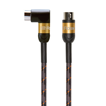 Roland RMIDI-G5A MIDI Cable, 5ft/1.5m, Angled/Straight, Gold Series
