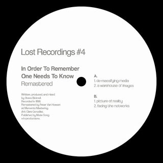 Lost recordings # 4 [In Order To Remember One Needs To Know - Remastered]