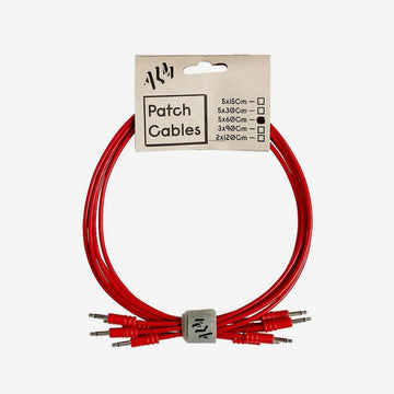 ALM-PC001x60 Pack of 5 x 60cm 3.5mm patch cables - RED