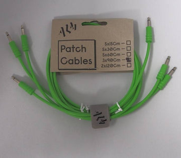 ALM-PC001x90 Pack of 3 x 90cm 3.5mm patch cables - GREEN