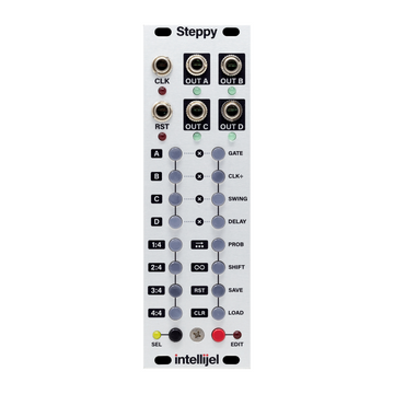 Intellijel Steppy 3U 4-Track 64-Step Programmable Gate Sequencer