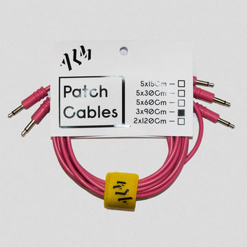 ALM-PC001x90 Pack of 3 x 90cm 3.5mm patch cables - PINK