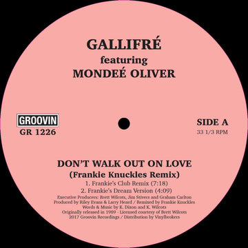 Don't Walk Out On Love - Frankie Knuckles Remix